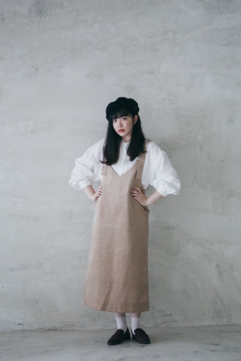 旋转木马吊带连身裙 - 洋装/连衣裙 - 其他材质 卡其色