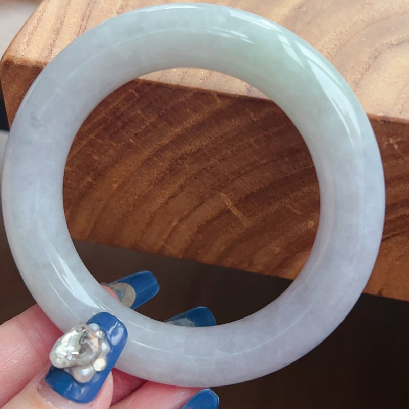 春带彩翡翠圆骨镯 | 18围 | 天然缅甸玉翡翠A货 | 送礼 - 手链/手环 - 玉石 多色