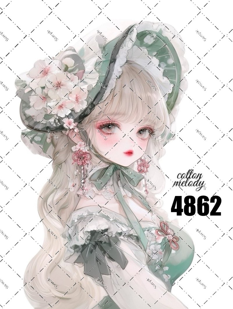 original sticker no.4862 人物贴纸 原创贴纸 原创人物贴纸 装饰贴纸 cotton melody - 贴纸 - 纸 