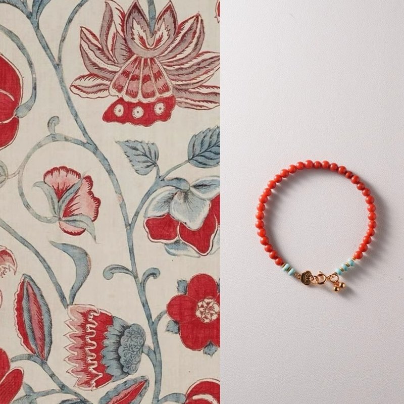 原创诸柿如意南红手串女小米珠串珠红玛瑙手链 - 手链/手环 - 玉石 红色