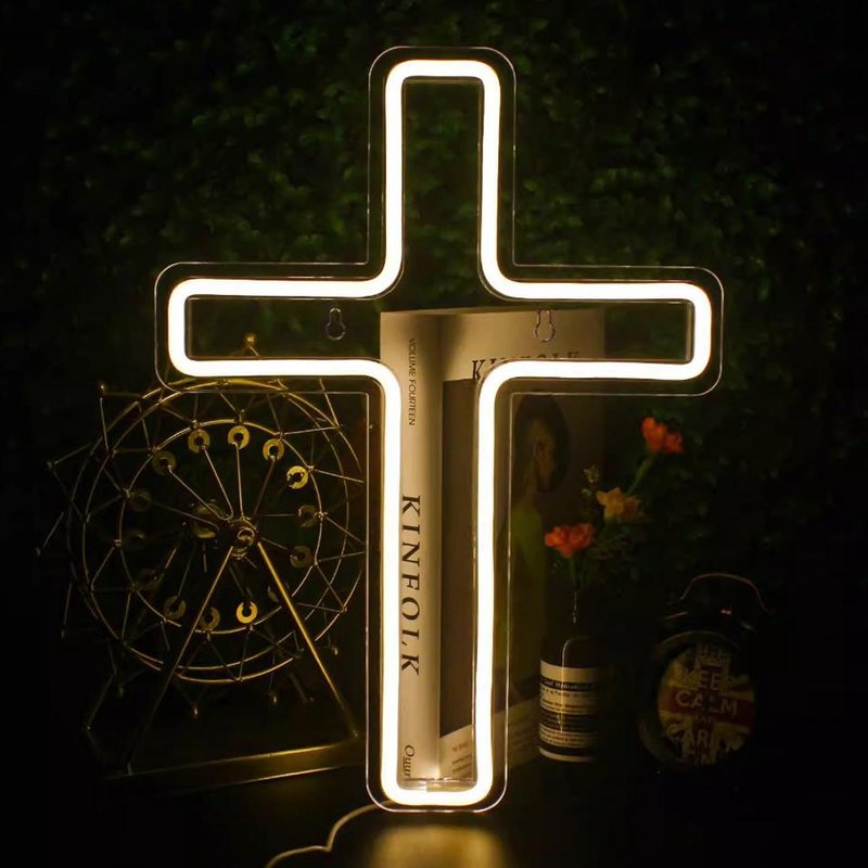 十字架霓虹灯 | LED发光字 | Neon Sign | 定制化礼物 | 设计灯饰 - 灯具/灯饰 - 压克力 透明