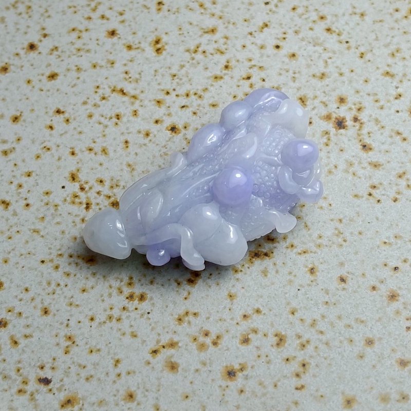 J0223天然翡翠A货 . 细糯紫罗兰白菜.发财.挂饰. - 摆饰 - 玉石 
