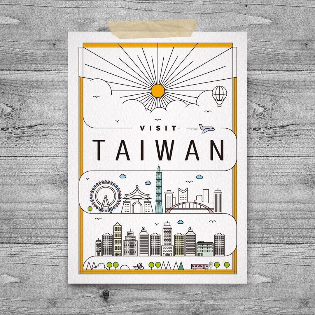 台湾意象 明信片 – 城市旅行 - 卡片/明信片 - 纸 白色