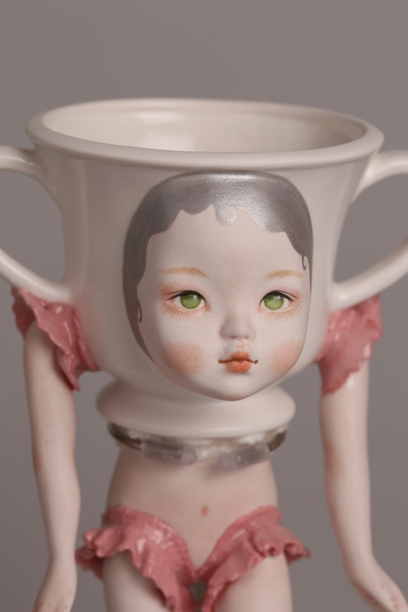 Hajju cup Les Bourgeois de Calais 03(仅一个) - 花瓶/陶器 - 瓷 粉红色