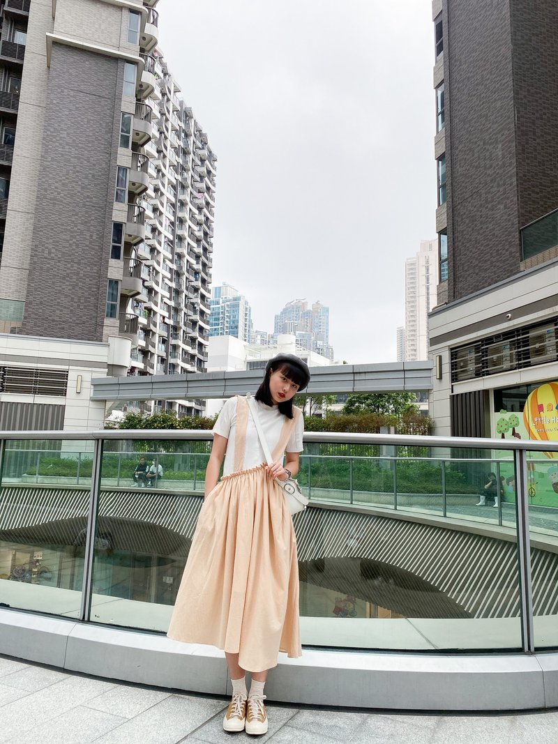 //洗水棉不规则高低吊带连身裙// - 洋装/连衣裙 - 其他材质 多色