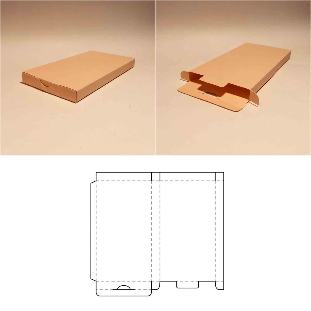 Flat box template, thin box, narrow box, SVG, PDF, Cricut, Silhouette, 8.5x11 - 图文模板设计 - 其他材质 