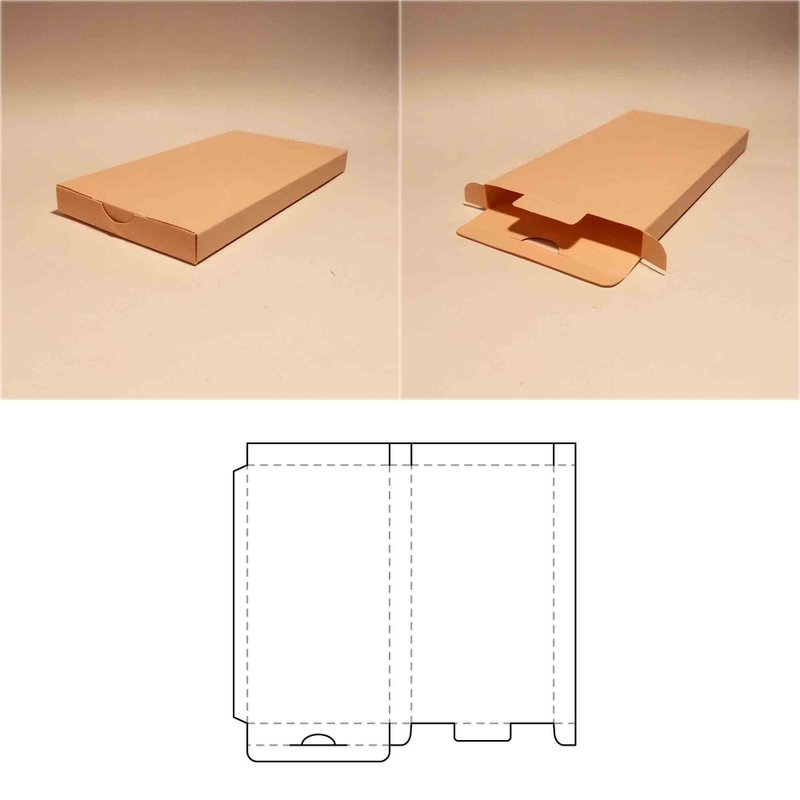 Flat box template, thin box, narrow box, SVG, PDF, Cricut, Silhouette, 8.5x11 - 图文模板设计 - 其他材质 