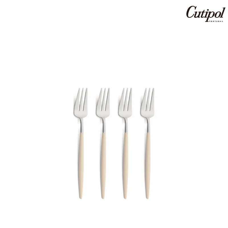 葡萄牙Cutipol GOA系列奶茶柄点心水果叉四件组 - 餐刀/叉/匙组合 - 不锈钢 黑色