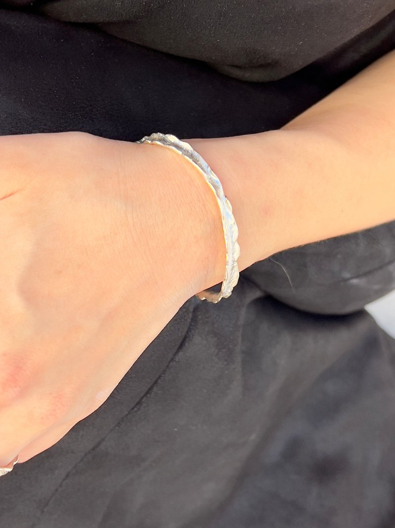 浪・流线花浪立体手环 - 手链/手环 - 银 银色