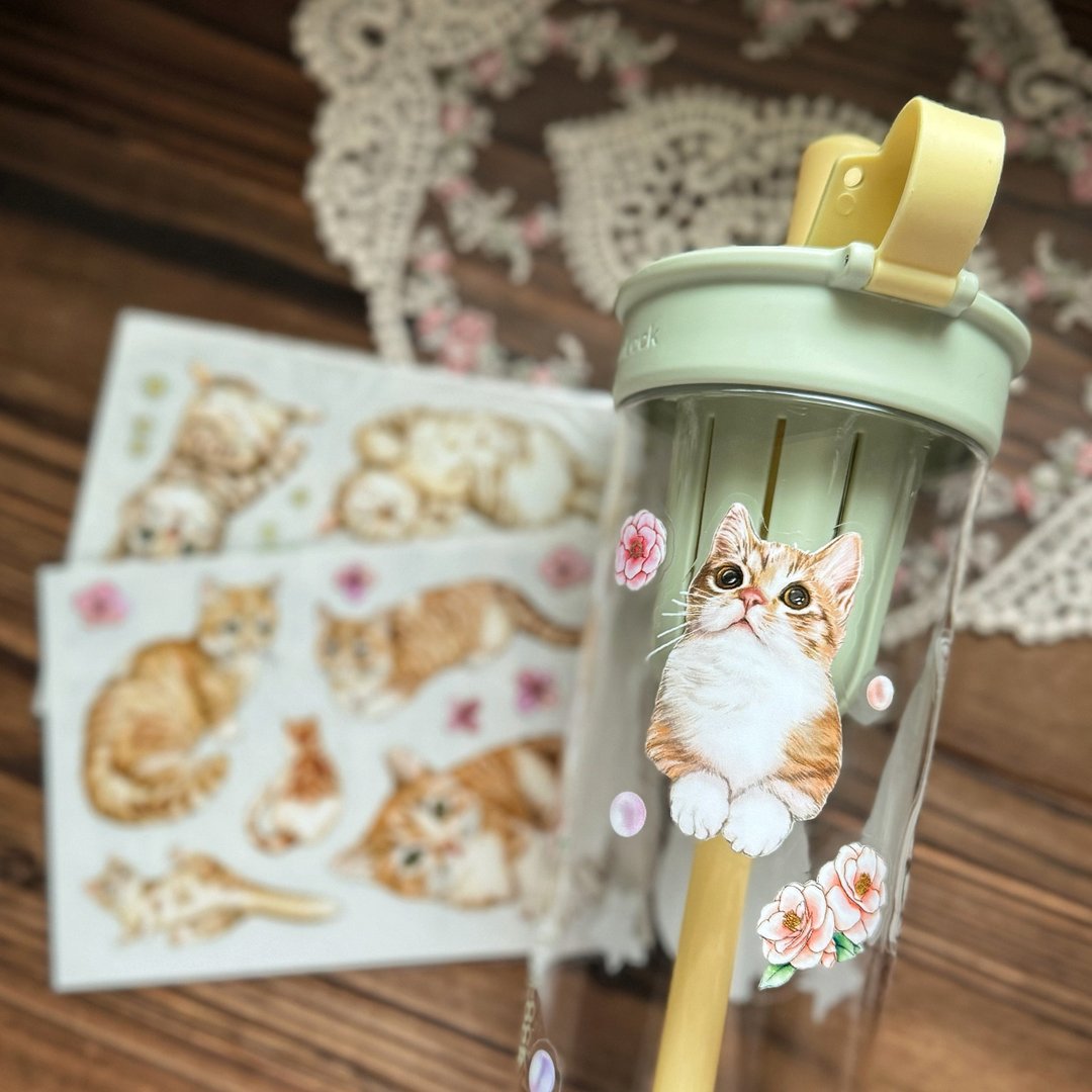 喵咪日常 Cats Daily 干式贴纸 / 香水贴纸 / 感压贴纸 - 贴纸 - 纸 