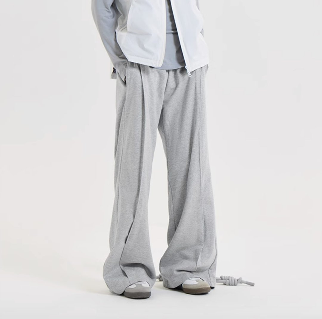 Knotted Pleated Sweatpants 绳结褶皱卫裤 无性别穿搭 - 中性裤装 - 棉 灰色