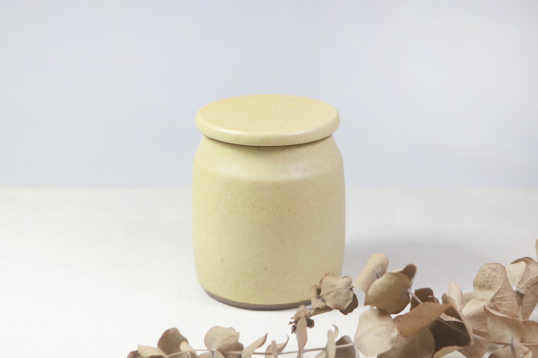 润黄枇灰小茶仓 - 茶具/茶杯 - 陶 
