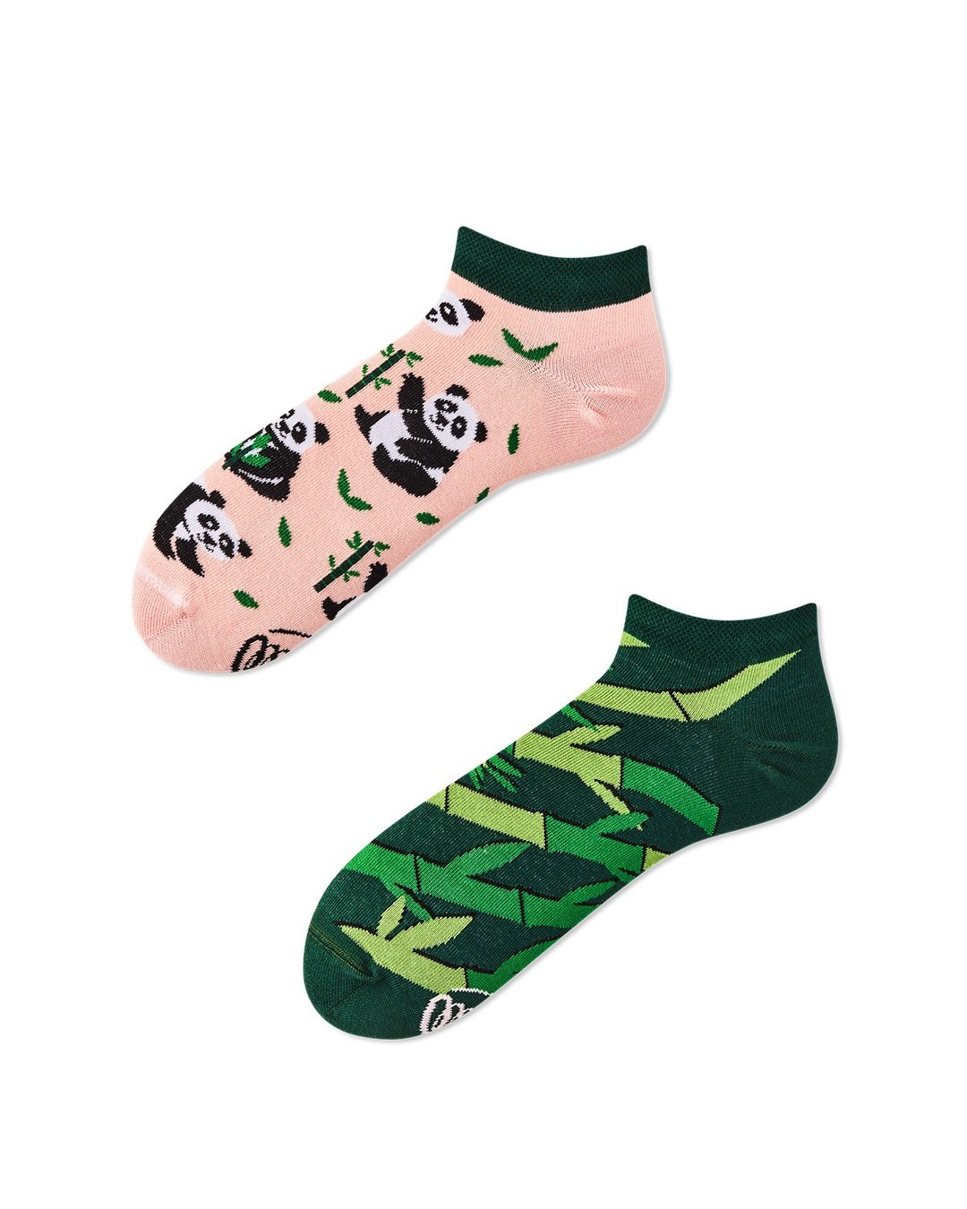 可爱熊猫 - 不对称船袜 - 袜子 - 棉 粉红色