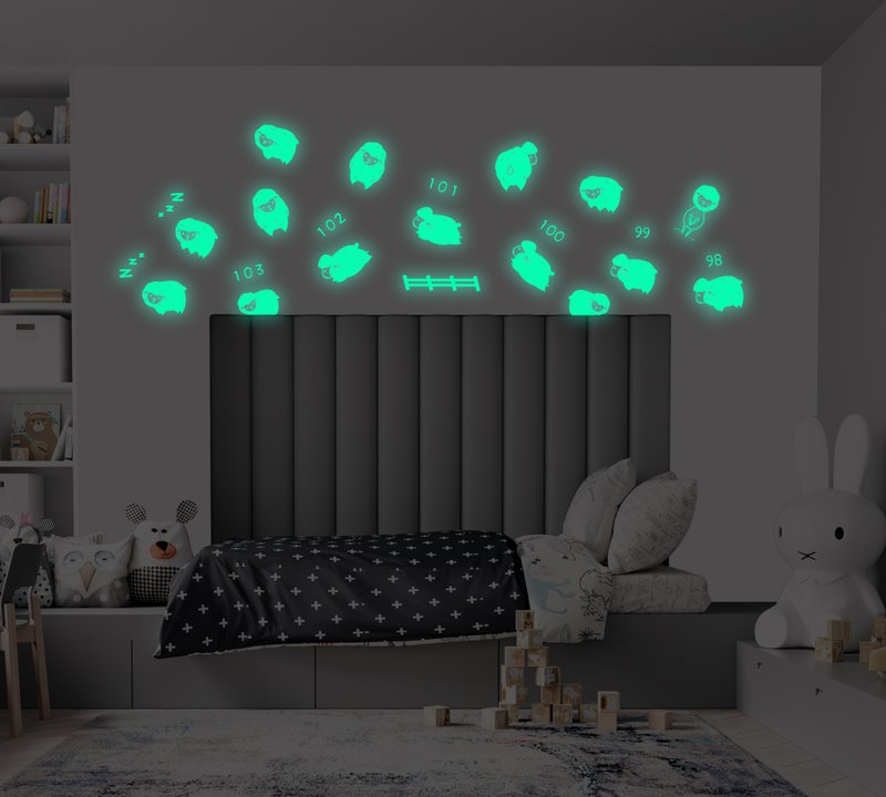 QuickFilm 静电无痕夜光墙贴 (数绵羊) - 墙贴/壁贴 - 其他材质 黄色