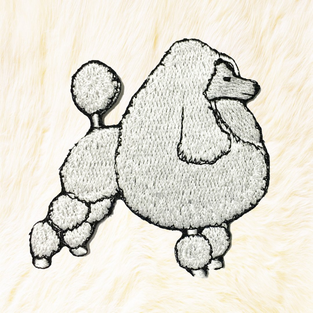 Poodle Dog Iron on Patch Buy 3 Get 1 Free - 编织/刺绣/羊毛毡/裁缝 - 绣线 白色