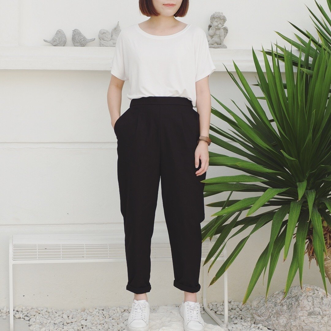 Charlie Pants : Black - 女装长裤 - 棉 黑色