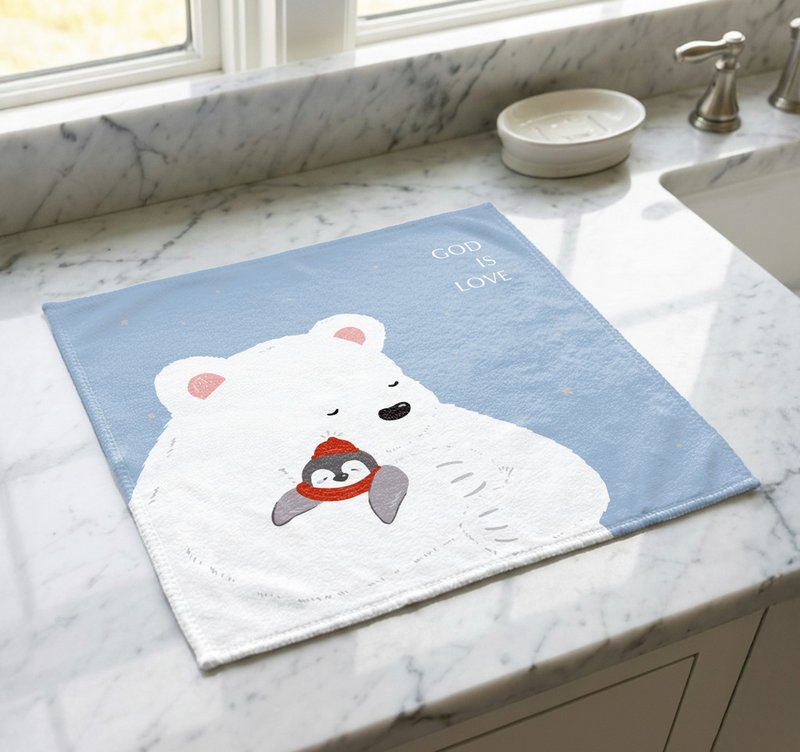 NEW 怀特熊系列方巾-God is Love - 毛巾浴巾 - 其他人造纤维 