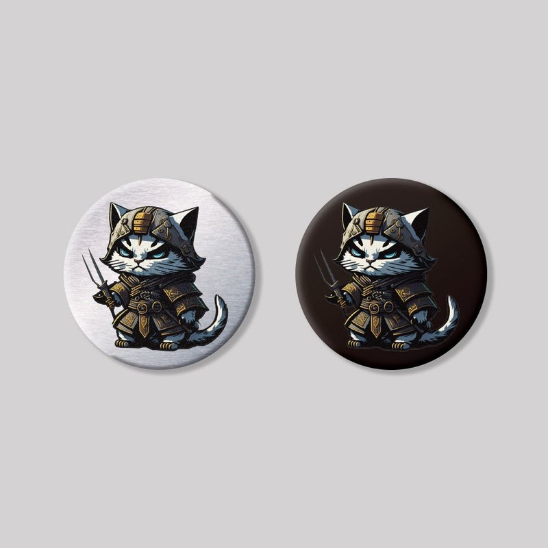 NO.18/战国喵喵/圆形/铝牌饰贴 SunBrother孙氏兄弟 - 贴纸 - 铝合金 