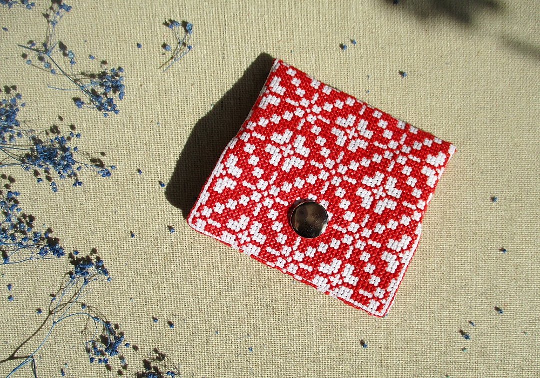 coin purse - 零钱包 - 绣线 红色