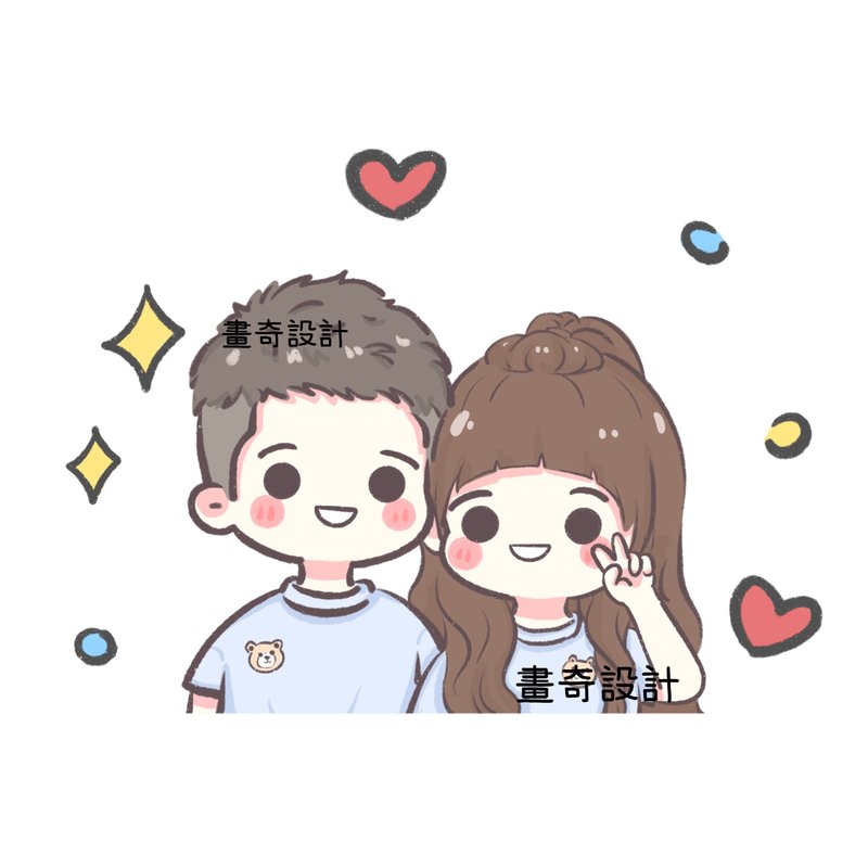 似颜绘 定制化 Q版人像 应援设计 人物设计 人像画 全家福 手绘 - 订制画像 - 其他材质 