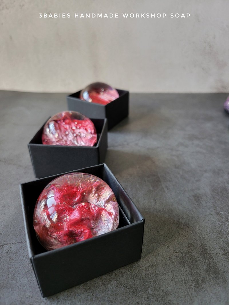 礼物首选 星光闪耀－夜间咖啡馆胺基酸宝石皂2入 - 肥皂/手工皂 - 浓缩/萃取物 红色