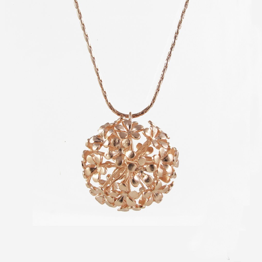 Flower Pendant Necklace,Round flower ,Floral Pendant Necklaces - 项链 - 其他金属 