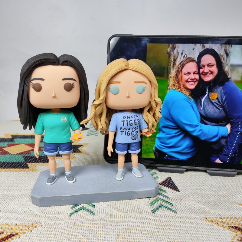 纯手工定制美国Funko Pop 自画肖像公仔娃娃男朋友老公生日礼物 - 玩偶/公仔 - 粘土 多色