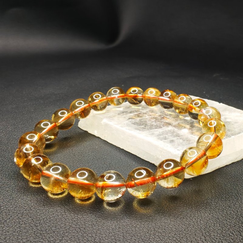 黄塔晶 Citrine 9mm 手串 手链 天然水晶 水晶手链 巴西 - 手链/手环 - 水晶 黄色