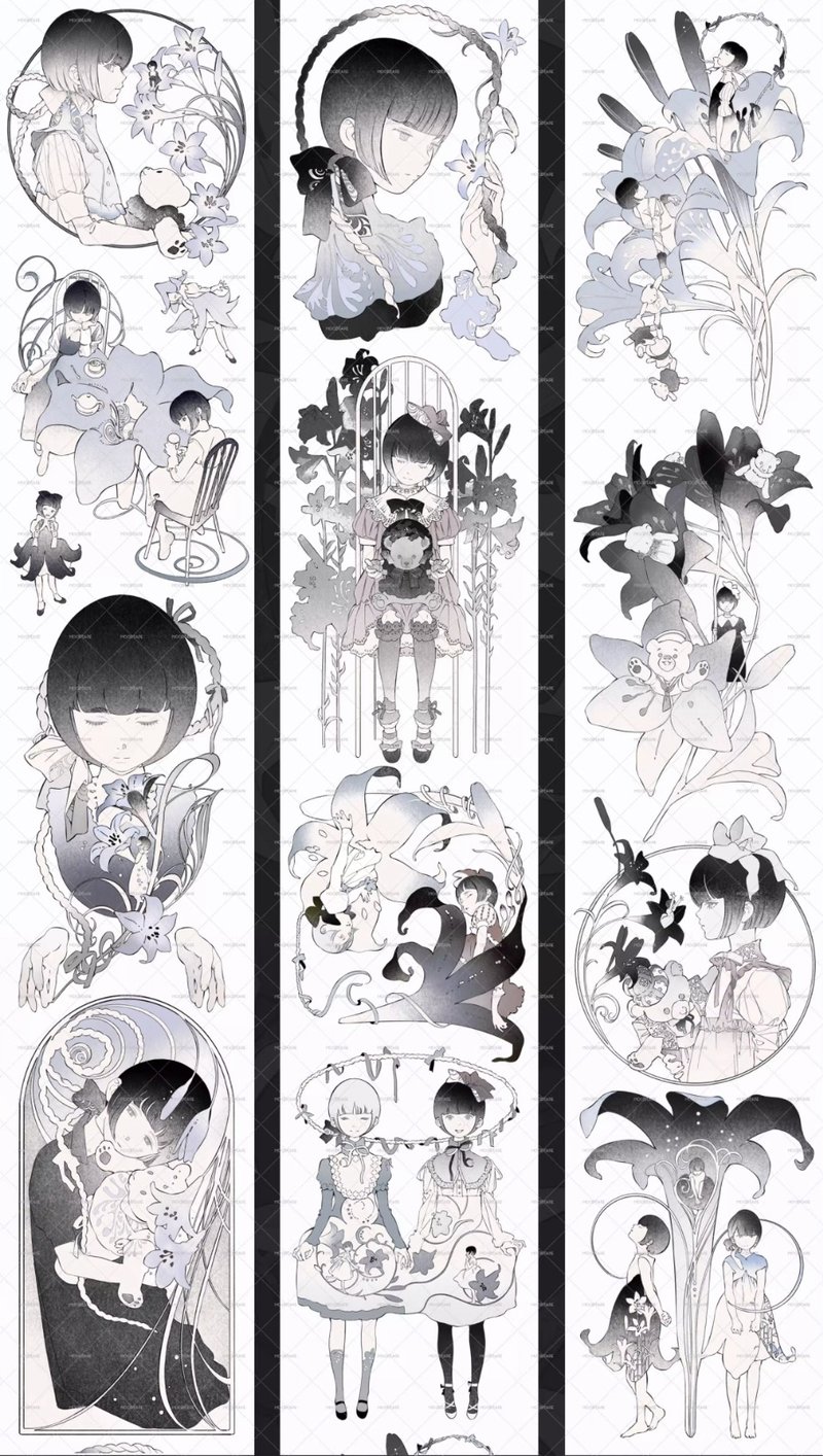 Lily与Lilian PET  人物 和紙膠帶   10米卷 - 纸胶带 - 其他材质 多色