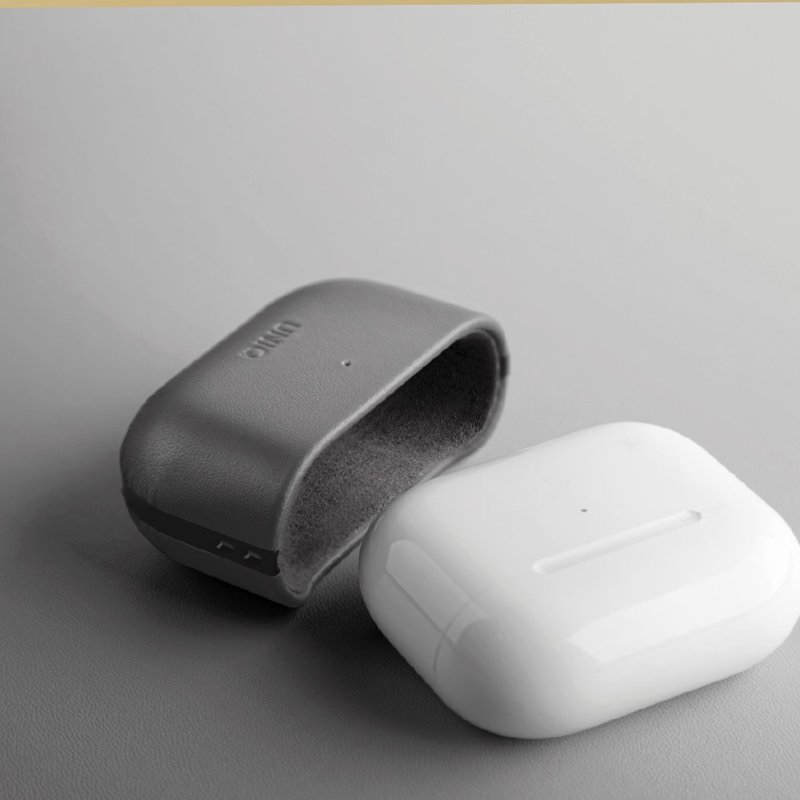 AirPods Pro 2  Lyden Ds皮革保护套(附挂绳)-犀牛灰/黑 - 耳机收纳 - 其他材质 黑色