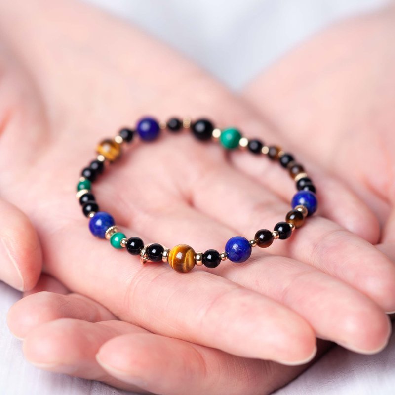 黑玛瑙孔雀石手链 - 手链/手环 - 水晶 多色