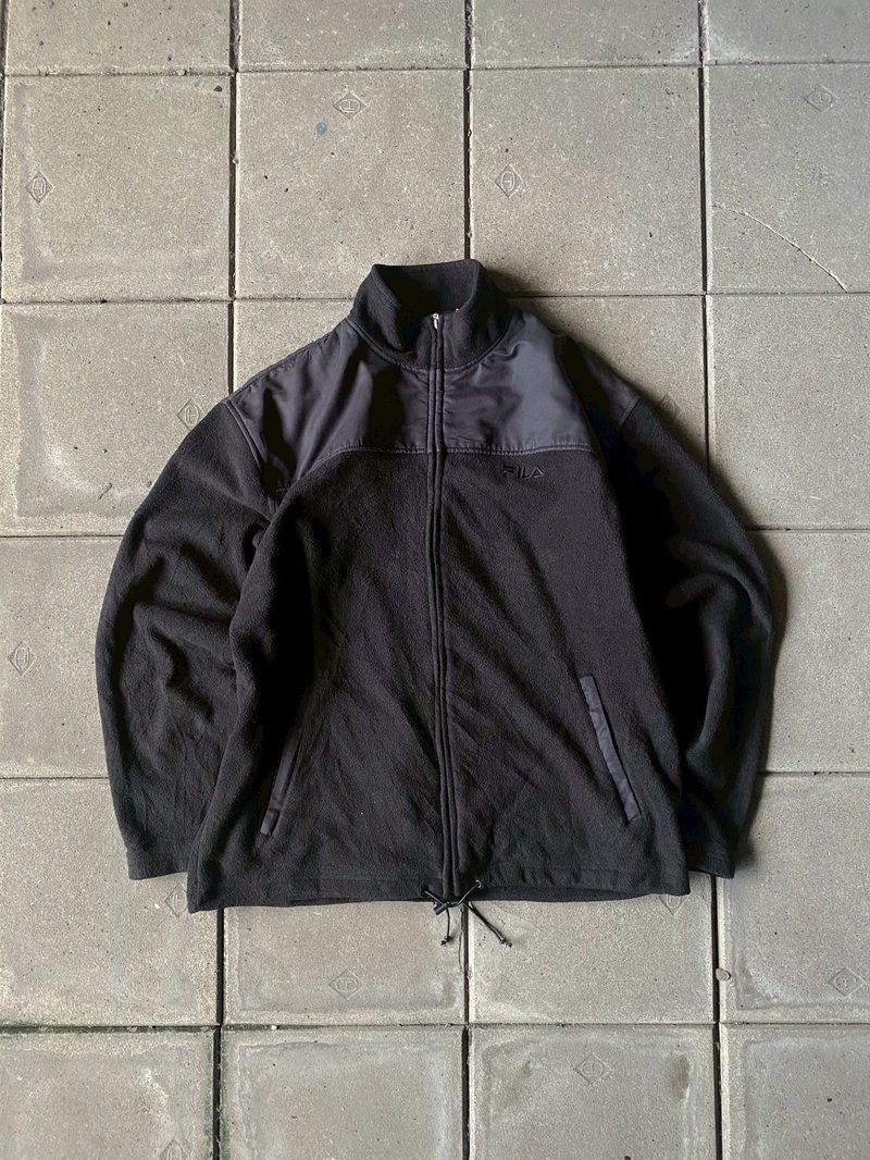 --两光师选物--Fila拼接摇粒绒外套 - 男装外套 - 其他材质 黑色
