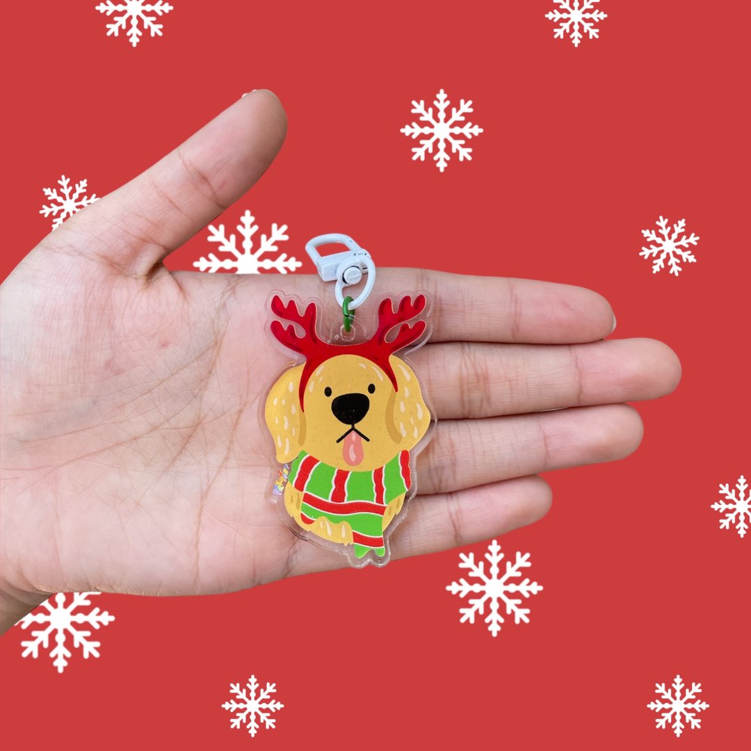 Keychain Golden Christmas - 吊饰 - 压克力 