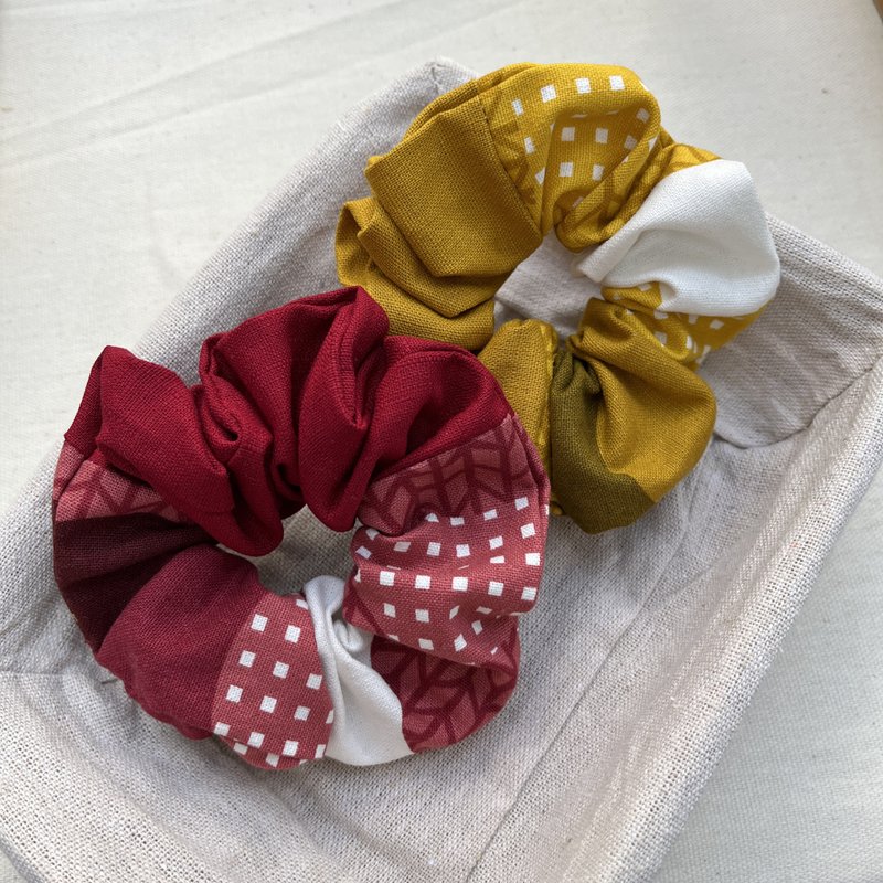 和风拼色-甜甜圈发圈、大肠圈 - 发饰 - 棉．麻 