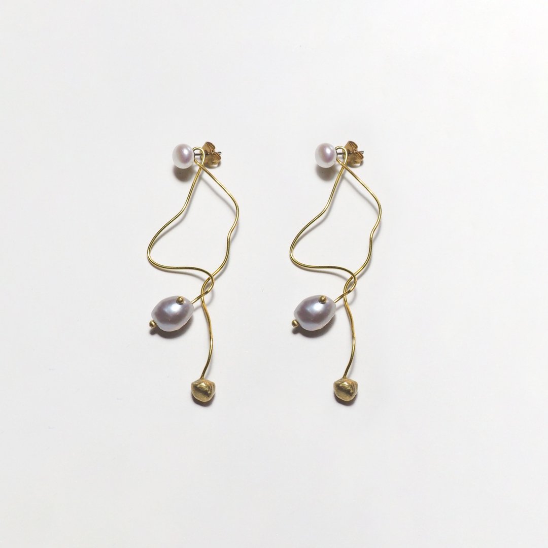 隐喻- 思绪 耳环 Metaphor - Muse Earrings - 耳环/耳夹 - 珍珠 银色