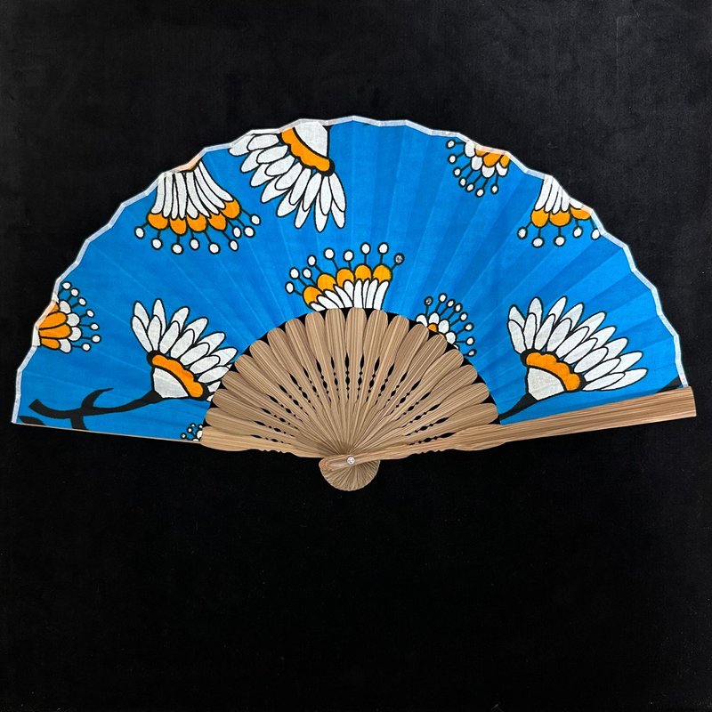 扇子 African fabric Kanga - 其他 - 棉．麻 蓝色