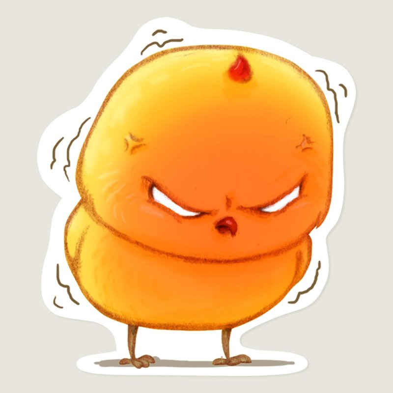 Warbie 贴纸 轧型 002 (惹怒的 Warbie) - 贴纸 - 防水材质 黄色