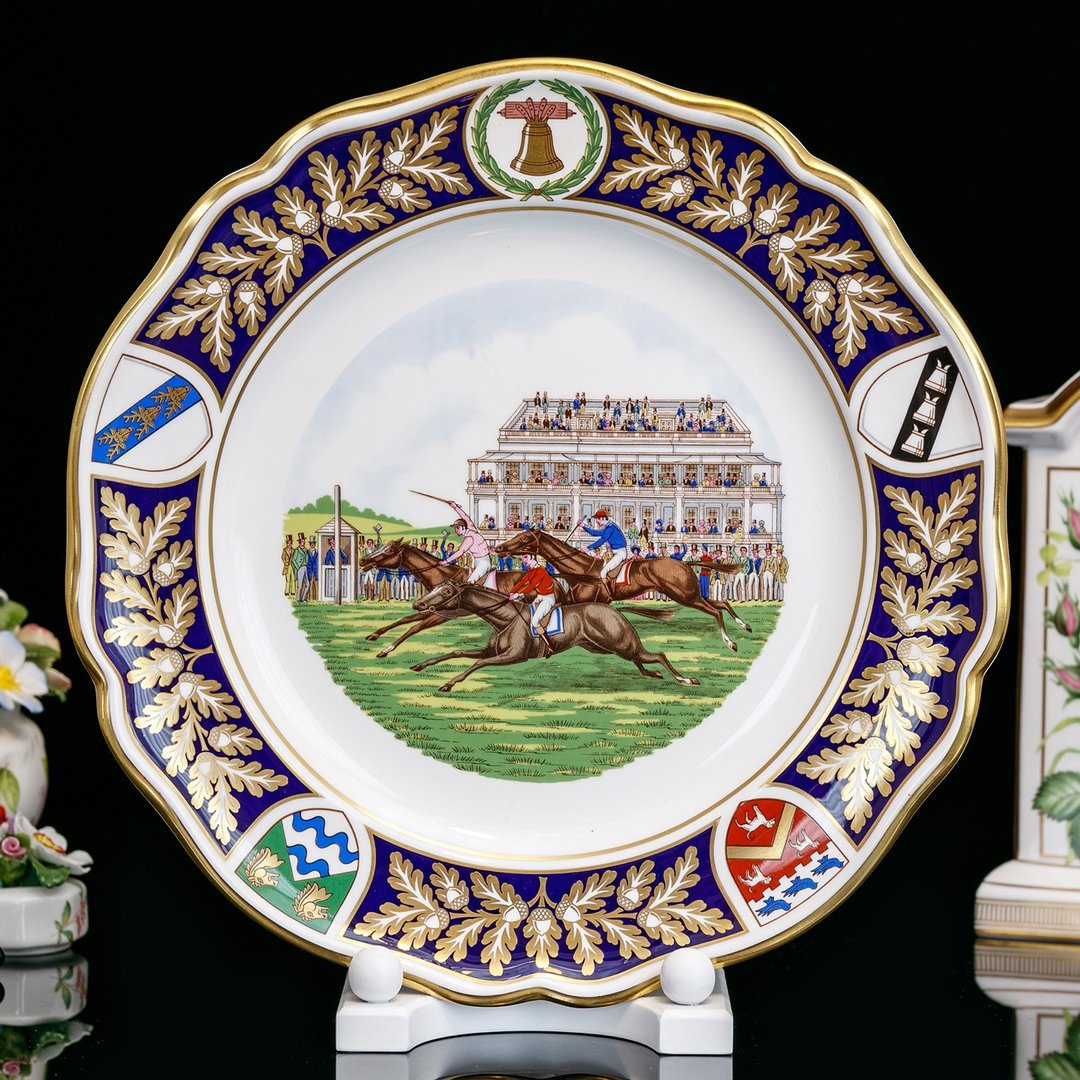 限量英国制Spode 骏马奔腾1980 Derby赛马骨瓷欧式奢华装饰盘挂盘 - 墙贴/壁贴 - 瓷 