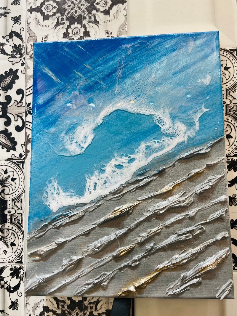 海洋造景流动画画布 - 海报/装饰画/版画 - 其他人造纤维 银色