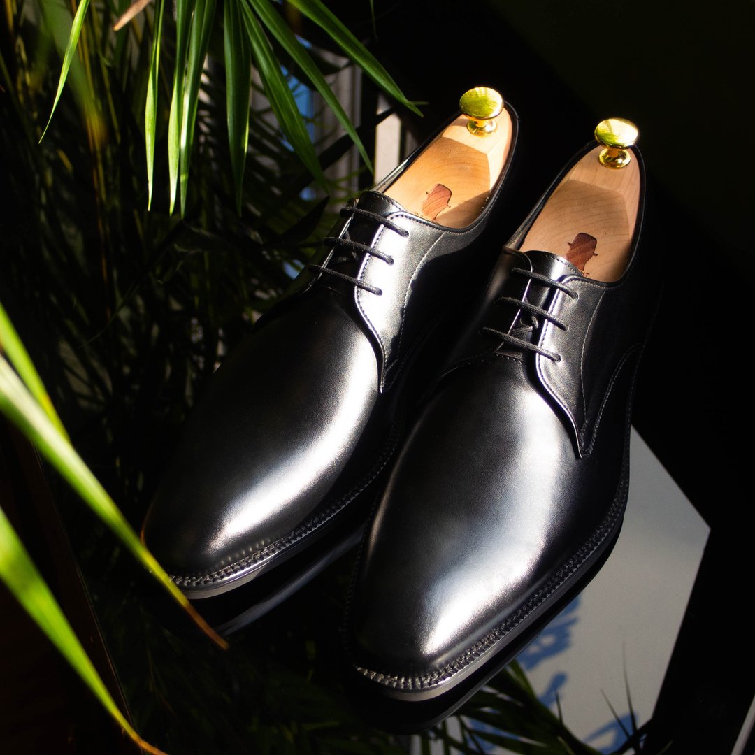 REGENT 素面三孔德比鞋-黑/ Plain Toe Derby-Black - 男款皮鞋 - 真皮 黑色