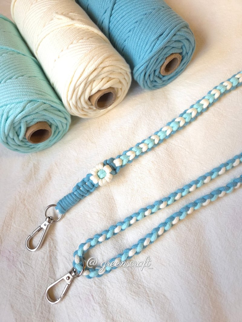 可调节法式编织小花手机挂绳 背绳 - 挂绳/吊绳 - 棉．麻 多色