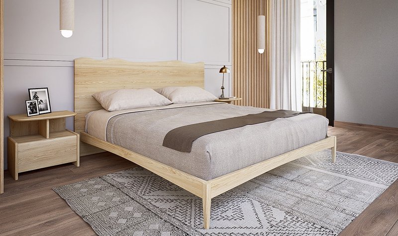 Beach 实木床 - 寝具 - 木头 