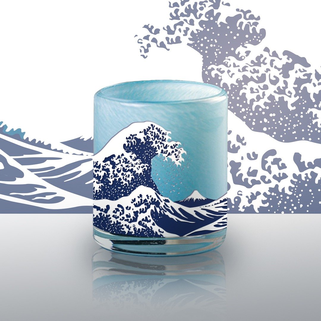 生日 男友礼物|浮世绘 冰冻烧威士忌玻璃杯 - 酒杯/酒器 - 玻璃 蓝色