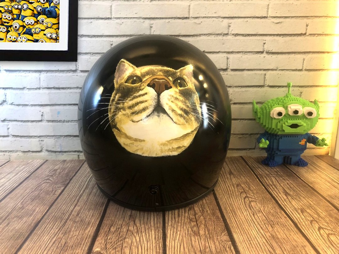 手绘疯 定制化 狗狗 猫猫 安全帽 彩绘 纪念 礼物 生日 情人节 - 订制画像 - 其他材质 多色