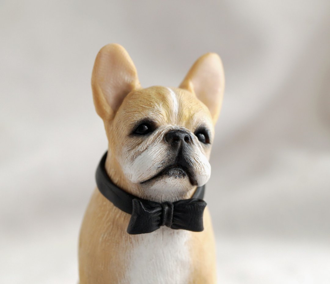 Custom made. French bulldog. Miniature figurine of your Dog made in polymer clay - 其他 - 其他材质 
