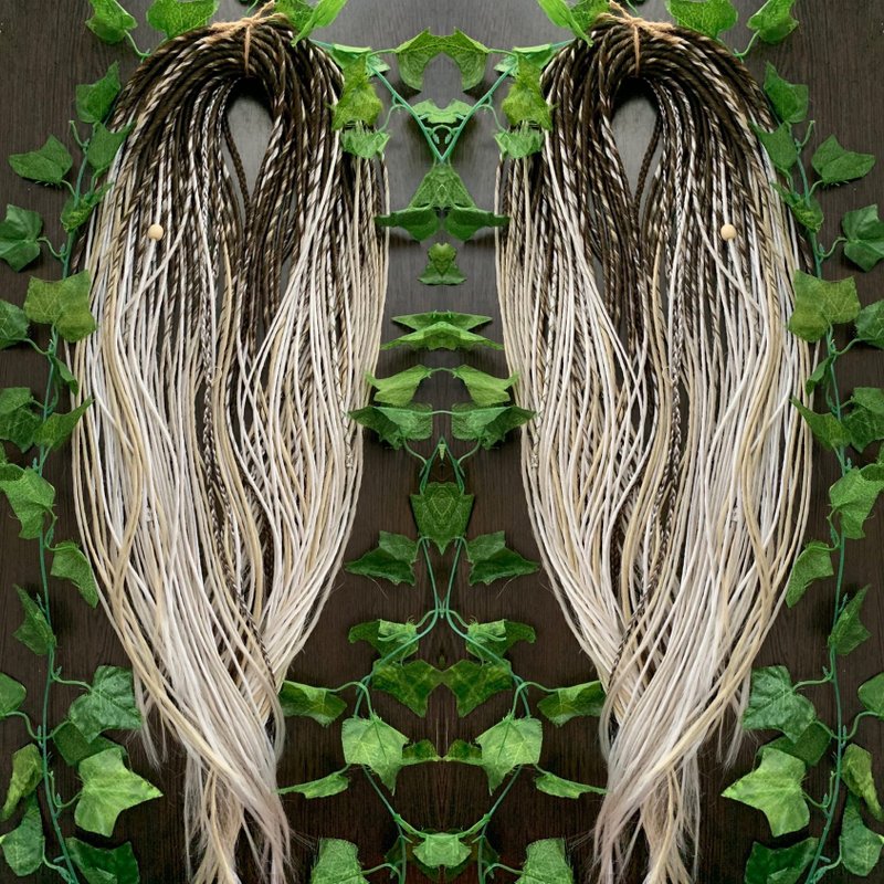 Set Classic Viking Ombre Dreads Synthetic - 发饰 - 其他人造纤维 银色