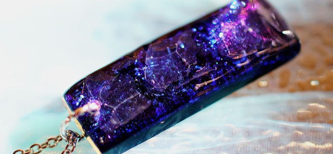 [Made to order] Blue sparkling jewel - 项链 - 玻璃 紫色