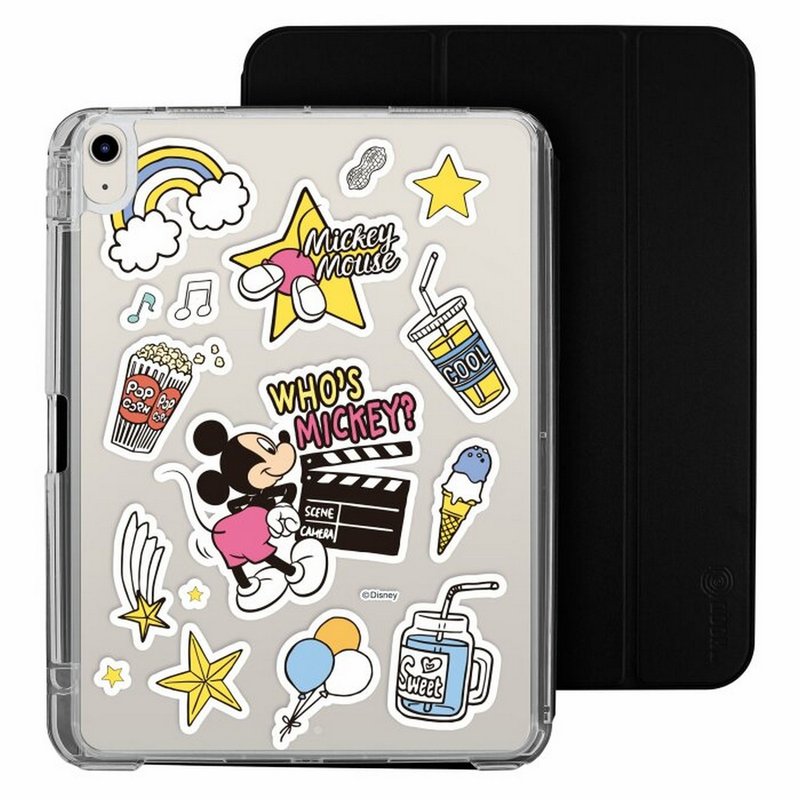 迪士尼米奇老鼠 iPad air/pro 2024可拆式防摔透明 实色折套 - 平板/电脑保护壳 - 塑料 多色