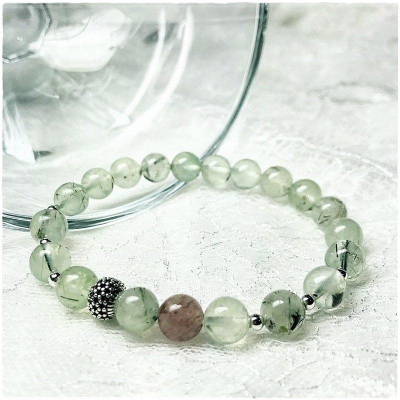 Pema系列-葡萄石/草莓晶 - 手链/手环 - 水晶 绿色