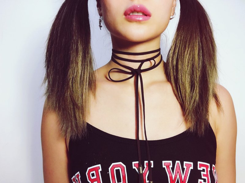 深咖啡绕绳颈链 - 项链 - 其他材质 咖啡色